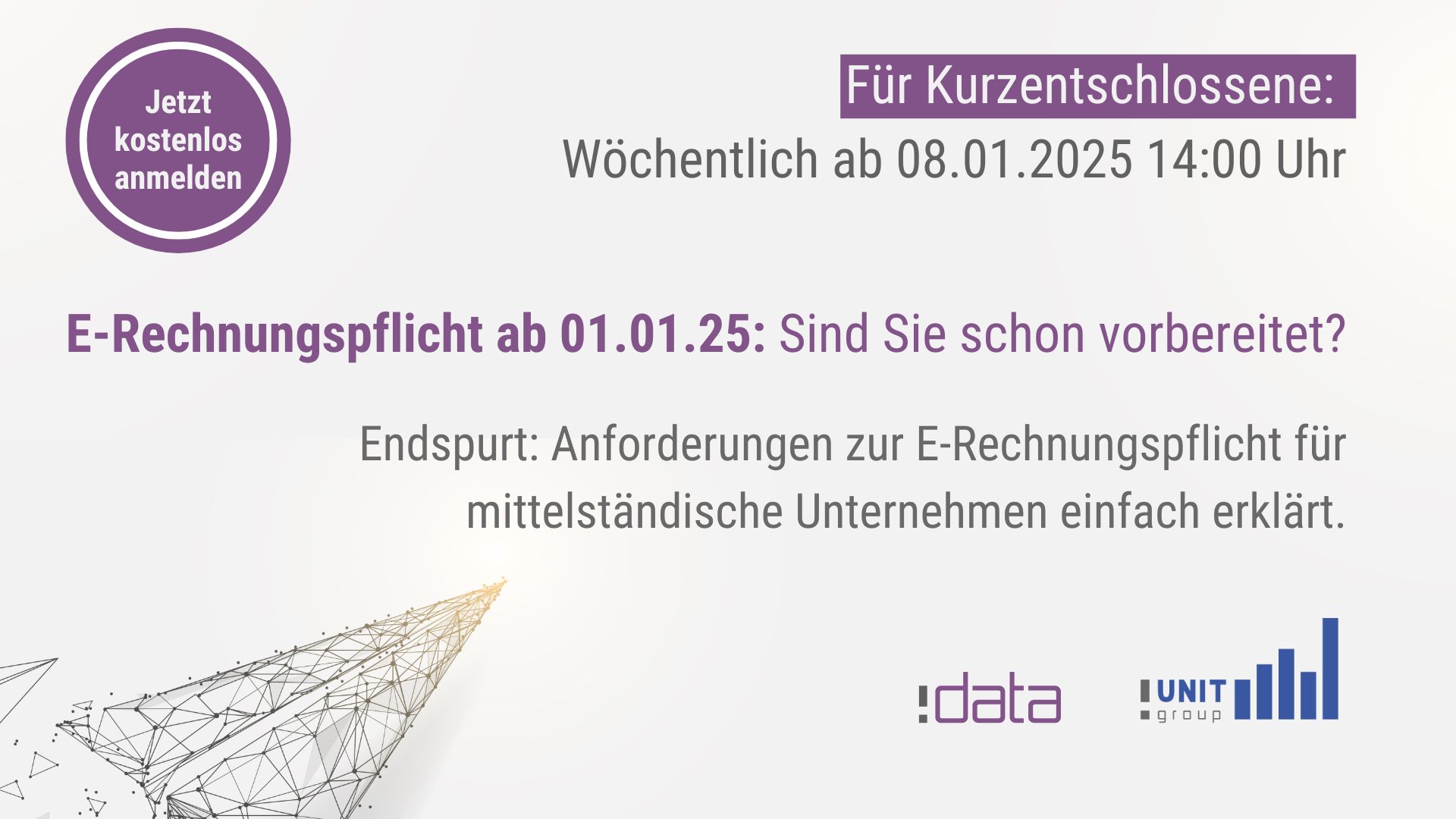 Webinar E-Rechnungspflicht